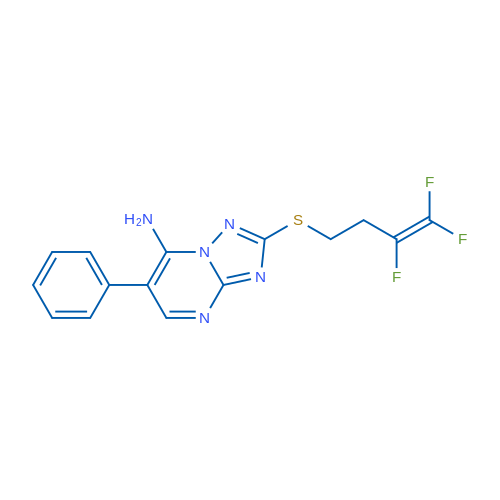 6-Phenyl-2-[(3,4,4-trifluorobut-3-en-1-yl)sulfanyl]-[1,2,4]triazolo[1,5-a]pyrimidin-7-amine 1g