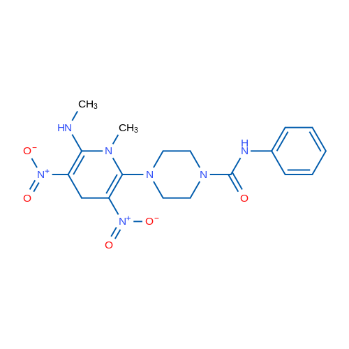 4-[1-Methyl-6-(methylamino)-3,5-dinitro-1,4-dihydropyridin-2-yl]-N-phenylpiperazine-1-carboxamide 1g