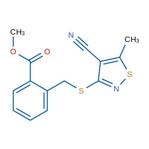 Methyl 2-{[(4-cyano-5-methyl-1,2-thiazol-3-yl)sulfanyl]methyl}benzoate 1g