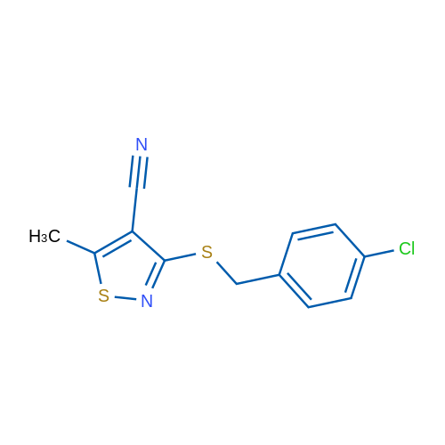 3-{[(4-chlorophenyl)methyl]sulfanyl}-5-methyl-1,2-thiazole-4-carbonitrile 1g