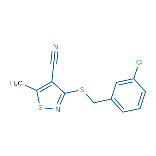 3-{[(3-chlorophenyl)methyl]sulfanyl}-5-methyl-1,2-thiazole-4-carbonitrile 1g