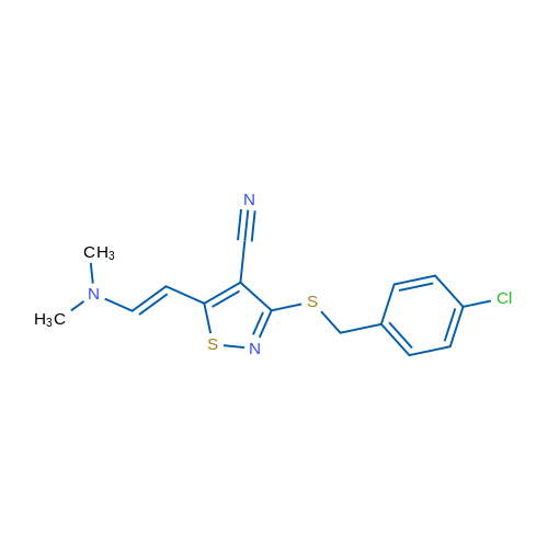3-{[(4-chlorophenyl)methyl]sulfanyl}-5-[(E)-2-(dimethylamino)ethenyl]-1,2-thiazole-4-carbonitrile 1g