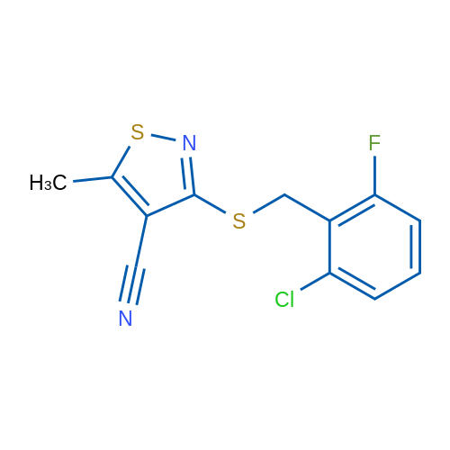 3-{[(2-chloro-6-fluorophenyl)methyl]sulfanyl}-5-methyl-1,2-thiazole-4-carbonitrile 1g