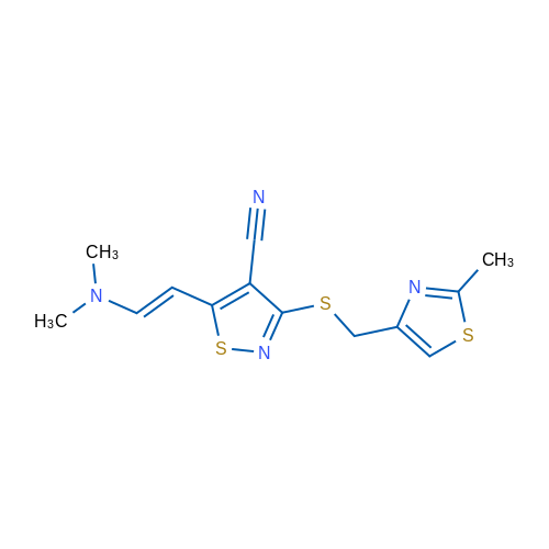 5-[(E)-2-(Dimethylamino)ethenyl]-3-{[(2-methyl-1,3-thiazol-4-yl)methyl]sulfanyl}-1,2-thiazole-4-carbonitrile 1g