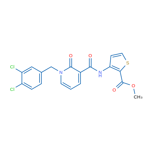 Methyl 3-{1-[(3,4-dichlorophenyl)methyl]-2-oxo-1,2-dihydropyridine-3-amido}thiophene-2-carboxylate 1g