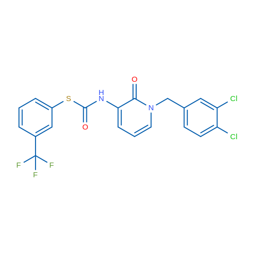 N-{1-[(3,4-dichlorophenyl)methyl]-2-oxo-1,2-dihydropyridin-3-yl}-1-{[3-(trifluoromethyl)phenyl]sulfanyl}formamide 1g