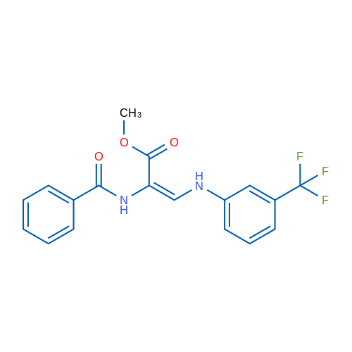Methyl (2E)-2-(phenylformamido)-3-{[3-(trifluoromethyl)phenyl]amino}prop-2-enoate 1g