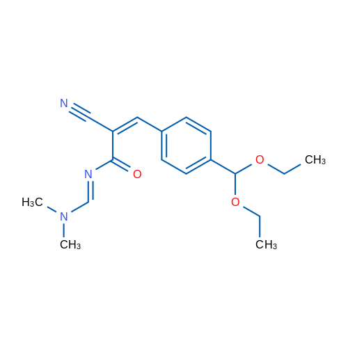 (2Z)-2-Cyano-3-[4-(diethoxymethyl)phenyl]-N-[(1E)-(dimethylamino)methylidene]prop-2-enamide 1g