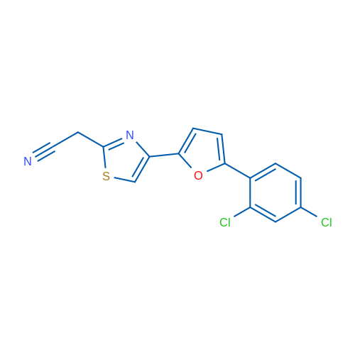 2-{4-[5-(2,4-dichlorophenyl)furan-2-yl]-1,3-thiazol-2-yl}acetonitrile 1g