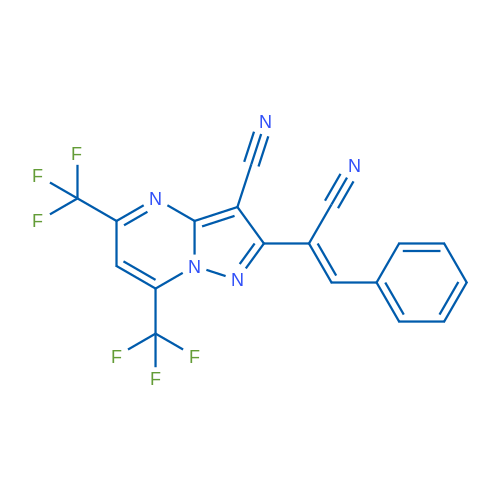 2-[(1Z)-1-Cyano-2-phenyleth-1-en-1-yl]-5,7-bis(trifluoromethyl)pyrazolo[1,5-a]pyrimidine-3-carbonitrile 1g