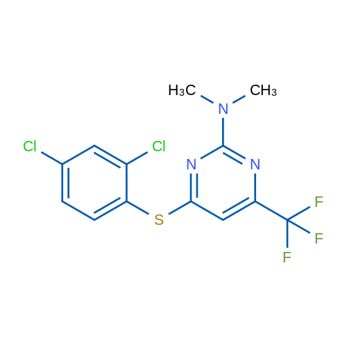 4-[(2,4-Dichlorophenyl)sulfanyl]-N,N-dimethyl-6-(trifluoromethyl)pyrimidin-2-amine 1g