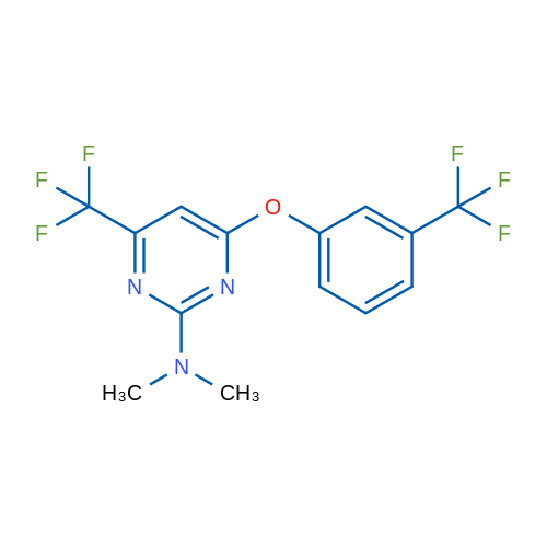 N,N-Dimethyl-4-(trifluoromethyl)-6-[3-(trifluoromethyl)phenoxy]pyrimidin-2-amine 1g