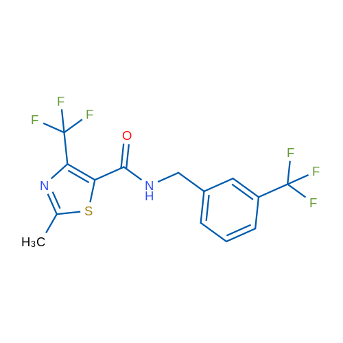 2-Methyl-4-(trifluoromethyl)-N-{[3-(trifluoromethyl)phenyl]methyl}-1,3-thiazole-5-carboxamide 1g