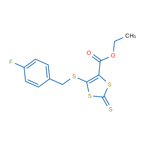Ethyl 5-{[(4-fluorophenyl)methyl]sulfanyl}-2-sulfanylidene-2H-1,3-dithiole-4-carboxylate 1g