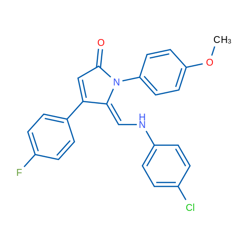 (5Z)-5-{[(4-chlorophenyl)amino]methylidene}-4-(4-fluorophenyl)-1-(4-methoxyphenyl)-2,5-dihydro-1H-pyrrol-2-one 1g