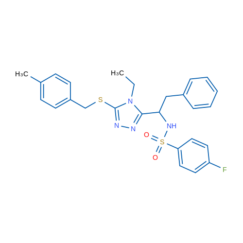 N-[1-(4-Ethyl-5-{[(4-methylphenyl)methyl]sulfanyl}-4H-1,2,4-triazol-3-yl)-2-phenylethyl]-4-fluorobenzene-1-sulfonamide 1g