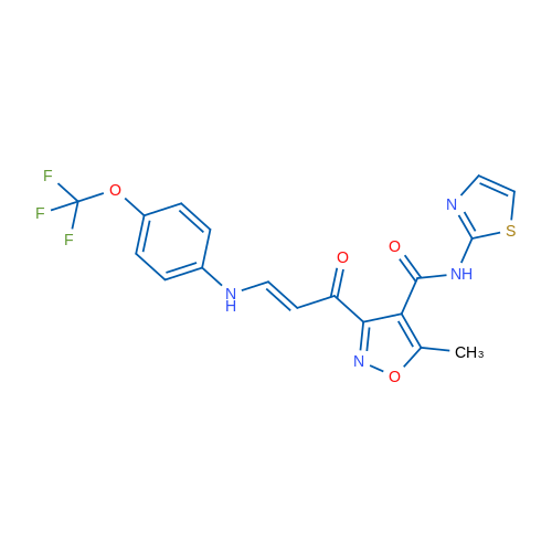5-Methyl-N-(1,3-thiazol-2-yl)-3-[(2E)-3-{[4-(trifluoromethoxy)phenyl]amino}prop-2-enoyl]-1,2-oxazole-4-carboxamide 1g