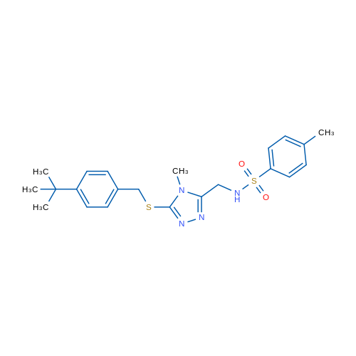 N-[(5-{[(4-tert-butylphenyl)methyl]sulfanyl}-4-methyl-4H-1,2,4-triazol-3-yl)methyl]-4-methylbenzene-1-sulfonamide 1g