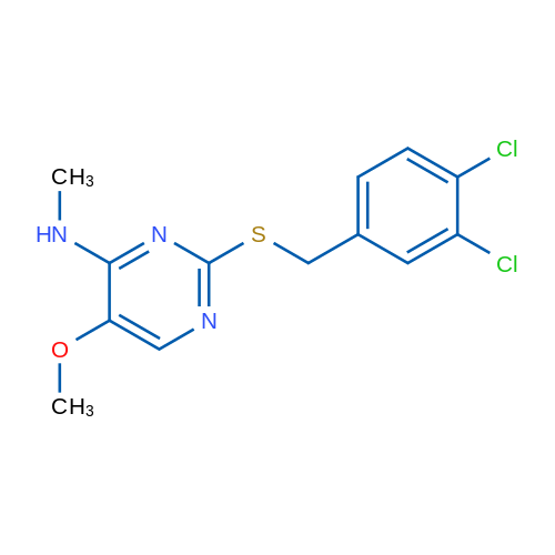2-{[(3,4-dichlorophenyl)methyl]sulfanyl}-5-methoxy-N-methylpyrimidin-4-amine 1g