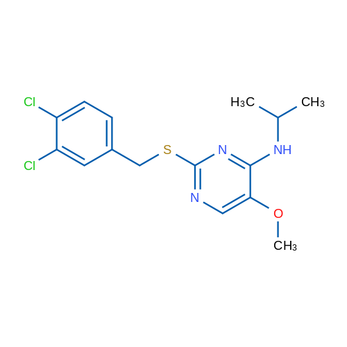 2-{[(3,4-dichlorophenyl)methyl]sulfanyl}-5-methoxy-N-(propan-2-yl)pyrimidin-4-amine 1g