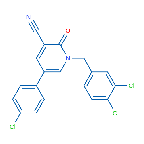 5-(4-Chlorophenyl)-1-[(3,4-dichlorophenyl)methyl]-2-oxo-1,2-dihydropyridine-3-carbonitrile 1g
