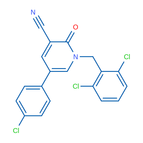 5-(4-Chlorophenyl)-1-[(2,6-dichlorophenyl)methyl]-2-oxo-1,2-dihydropyridine-3-carbonitrile 1g