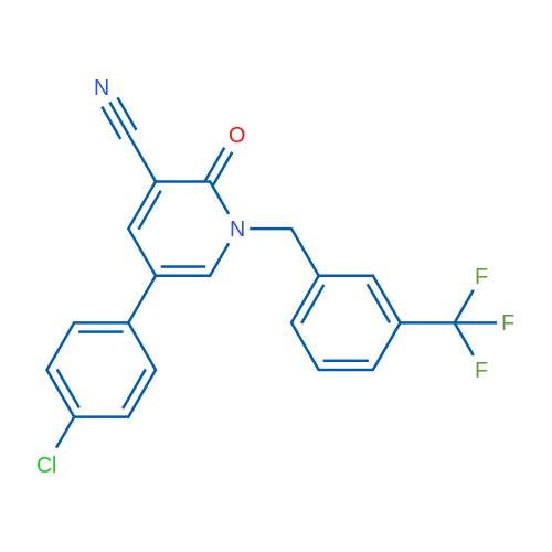 5-(4-Chlorophenyl)-2-oxo-1-{[3-(trifluoromethyl)phenyl]methyl}-1,2-dihydropyridine-3-carbonitrile 1g