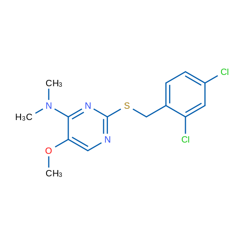 2-{[(2,4-dichlorophenyl)methyl]sulfanyl}-5-methoxy-N,N-dimethylpyrimidin-4-amine 1g