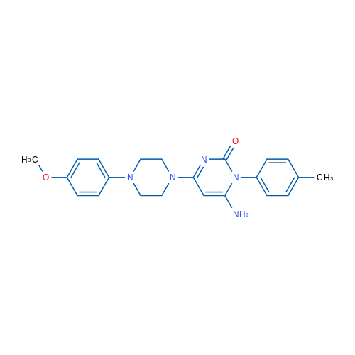 6-Amino-4-[4-(4-methoxyphenyl)piperazin-1-yl]-1-(4-methylphenyl)-1,2-dihydropyrimidin-2-one 1g