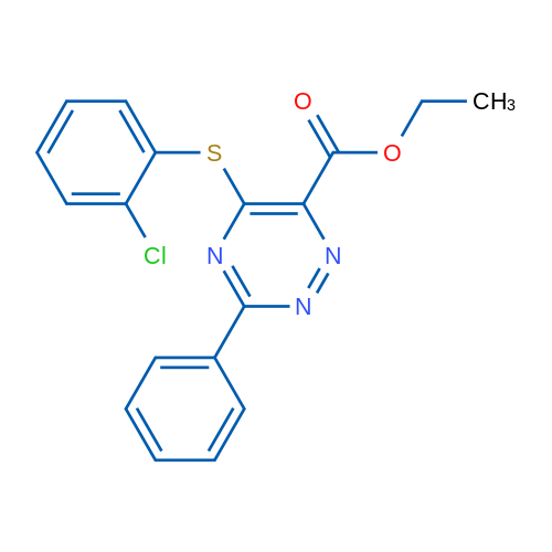 Ethyl 5-[(2-chlorophenyl)sulfanyl]-3-phenyl-1,2,4-triazine-6-carboxylate 1g