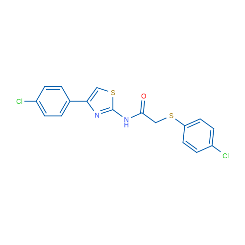 N-[4-(4-Chlorophenyl)-1,3-thiazol-2-yl]-2-[(4-chlorophenyl)sulfanyl]acetamide 1g