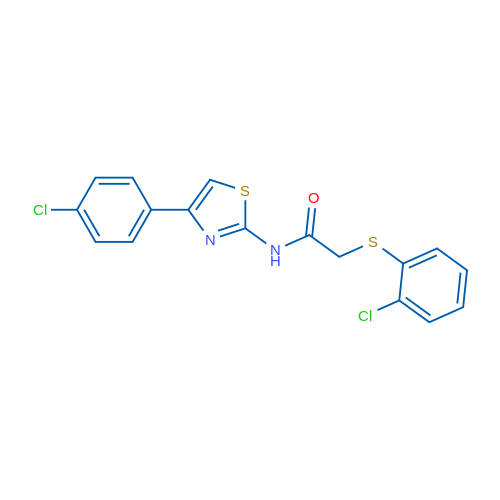 N-[4-(4-Chlorophenyl)-1,3-thiazol-2-yl]-2-[(2-chlorophenyl)sulfanyl]acetamide 1g