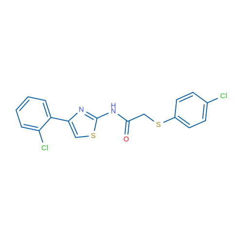 N-[4-(2-Chlorophenyl)-1,3-thiazol-2-yl]-2-[(4-chlorophenyl)sulfanyl]acetamide 1g