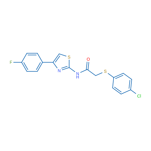 2-[(4-Chlorophenyl)sulfanyl]-N-[4-(4-fluorophenyl)-1,3-thiazol-2-yl]acetamide 1g