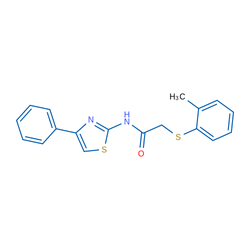 2-[(2-Methylphenyl)sulfanyl]-N-(4-phenyl-1,3-thiazol-2-yl)acetamide 1g