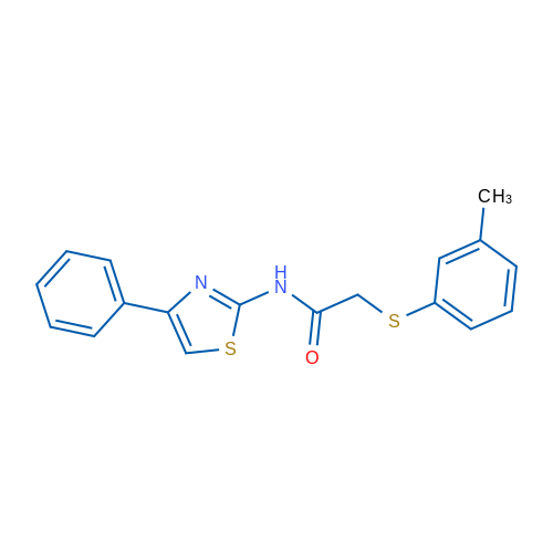 2-[(3-Methylphenyl)sulfanyl]-N-(4-phenyl-1,3-thiazol-2-yl)acetamide 1g