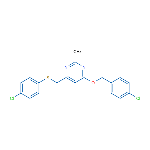 4-[(4-Chlorophenyl)methoxy]-6-{[(4-chlorophenyl)sulfanyl]methyl}-2-methylpyrimidine 1g