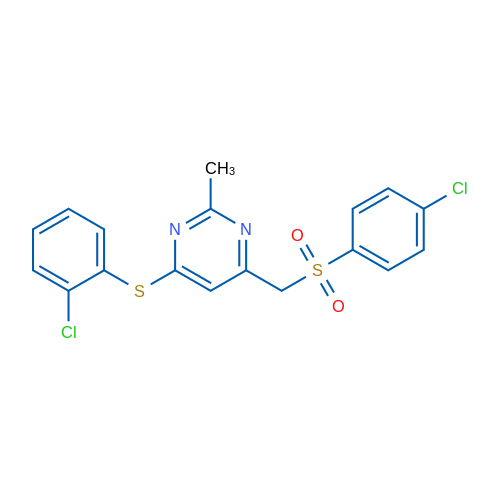 4-[(4-Chlorobenzenesulfonyl)methyl]-6-[(2-chlorophenyl)sulfanyl]-2-methylpyrimidine 1g
