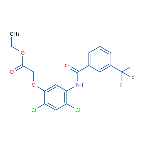 Ethyl 2-{2,4-dichloro-5-[3-(trifluoromethyl)benzamido]phenoxy}acetate 1g