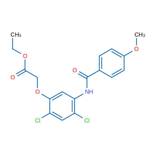 Ethyl 2-[2,4-dichloro-5-(4-methoxybenzamido)phenoxy]acetate 1g