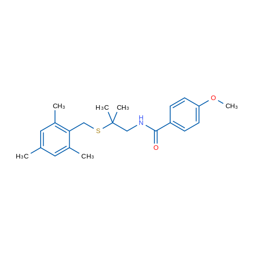 4-Methoxy-N-(2-methyl-2-{[(2,4,6-trimethylphenyl)methyl]sulfanyl}propyl)benzamide 1g