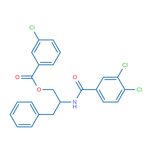 2-[(3,4-Dichlorophenyl)formamido]-3-phenylpropyl 3-chlorobenzoate 1g