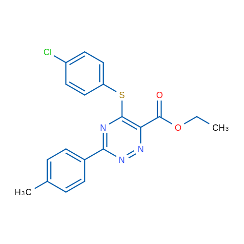 Ethyl 5-[(4-chlorophenyl)sulfanyl]-3-(4-methylphenyl)-1,2,4-triazine-6-carboxylate 1g