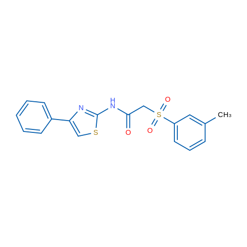 2-(3-Methylbenzenesulfonyl)-N-(4-phenyl-1,3-thiazol-2-yl)acetamide 1g