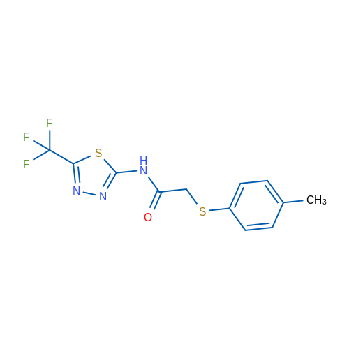2-[(4-Methylphenyl)sulfanyl]-N-[5-(trifluoromethyl)-1,3,4-thiadiazol-2-yl]acetamide 1g