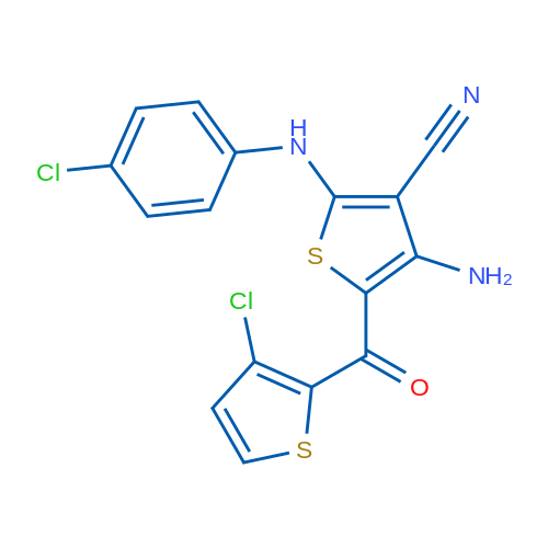 4-Amino-2-[(4-chlorophenyl)amino]-5-(3-chlorothiophene-2-carbonyl)thiophene-3-carbonitrile 1g