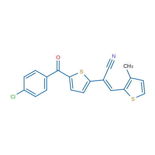 (2E)-2-[5-(4-Chlorobenzoyl)thiophen-2-yl]-3-(3-methylthiophen-2-yl)prop-2-enenitrile 1g