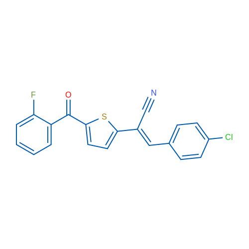 (2E)-3-(4-Chlorophenyl)-2-[5-(2-fluorobenzoyl)thiophen-2-yl]prop-2-enenitrile 1g