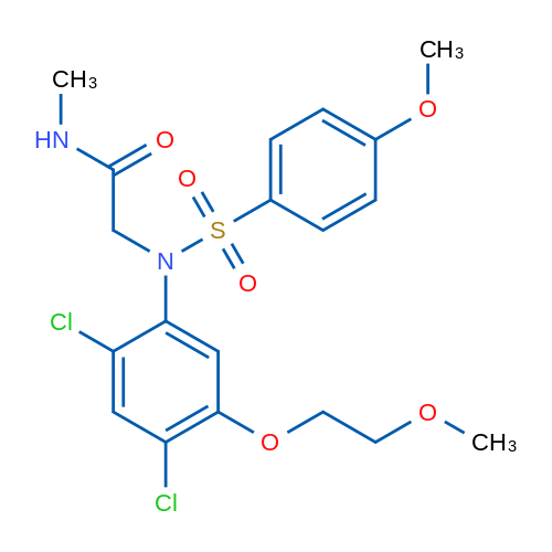 2-{N-[2,4-dichloro-5-(2-methoxyethoxy)phenyl]4-methoxybenzenesulfonamido}-N-methylacetamide 1g