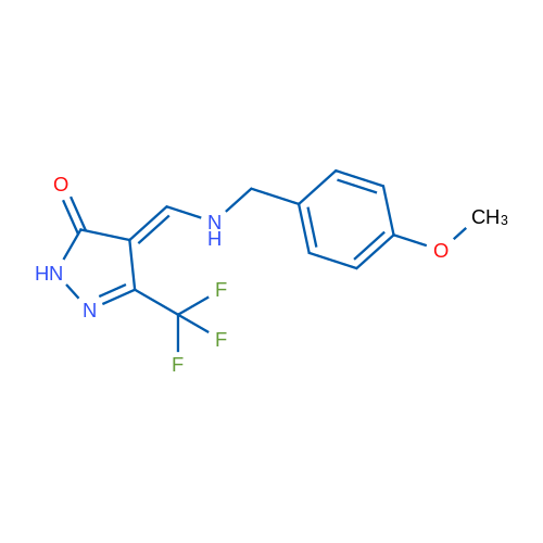 4-({[(4-methoxyphenyl)methyl]amino}methylidene)-3-(trifluoromethyl)-4,5-dihydro-1H-pyrazol-5-one 1g